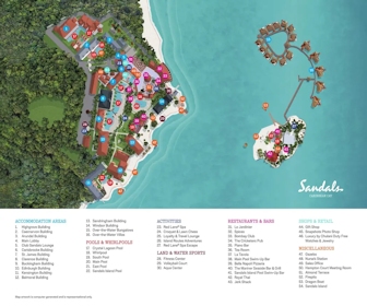 Sandals Caribbean Cay resort Map Layout