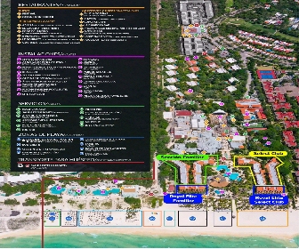Resort Map Sandos Playacar Beach Resort Riviera Maya Mexico